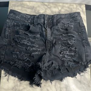 American Eagle Black Vintage High Rise Festival Stretch Jean Short Women Size 2